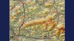 Beskydy 1:100 000 - plastická mapa 100 x 75 cm s 2 lištami
