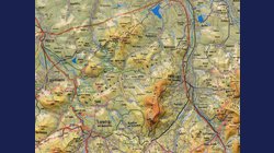 Beskydy 1:100 000 - plastická mapa 100 x 75 cm s 2 lištami