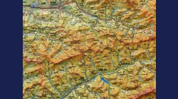 Beskydy 1:100 000 - plastická mapa 100 x 75 cm s 2 lištami