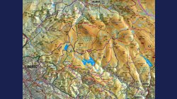 Jizerské hory a Český ráj - plastická mapa 75 x 100 cm v dřevěném rámu