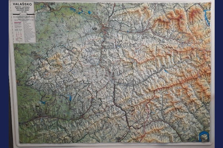 Valašsko - plastická mapa 100 x 75 cm