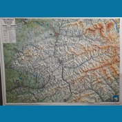 Valašsko - plastická mapa 100 x 75 cm v dřevěném rámu