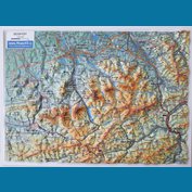 Beskydy - plastická mapa 27 x 20 cm