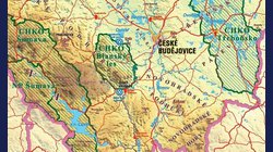 ČR obecně zeměpisná nástěnná mapa 200 x 140 cm, laminovaná s 2 lištami