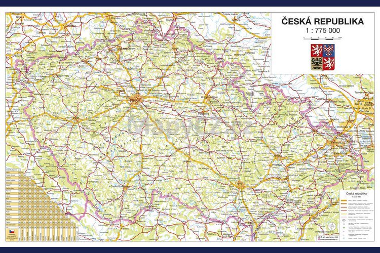 Česká republika silniční - stolní mapa 68 x 43 cm