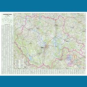 Jihočeský kraj - nástěnná mapa 130 x 95 cm, lamino + lišty