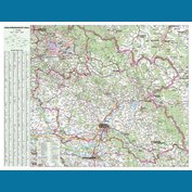 Královéhradecký kraj - nástěnná mapa 113 x 83 cm, lamino + stříbrný hliníkový rám