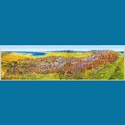 Alpy - velká panoramatická mapa 215 x 60 cm, lamino + očka