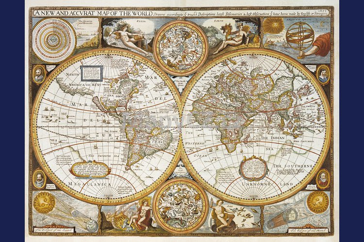 Antický svět - nástěnná mapa 90 x 70 cm, lamino + dřevěný rám