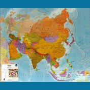 Asie - nástěnná mapa 120 x 100 cm, lamino + lišty