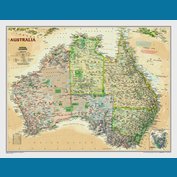 Austrálie National Geographic Executive - nástěnná mapa 80 x 60 cm, lamino + lišty