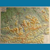 Beskydy 1:66 666 - plastická mapa 100 x 75 cm v dřevěném rámu