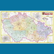 Česká republika PSČ - nástěnná mapa 113 x 70 cm