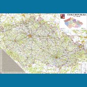 Česká republika silniční - nástěnná mapa 113 x 83 cm, lamino + 2 lišty