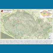 Česká republika silniční - nástěnná mapa 135 x 90 cm, lamino + stříbrný hliníkový rám