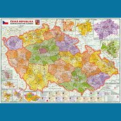 Česká republika administrativní velká - nástěnná mapa 160 x 110 cm, lamino + očka