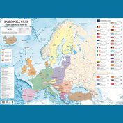 Evropská unie - nástěnná mapa 160 x 120 cm, lamino + stříbrný hliníkový rám
