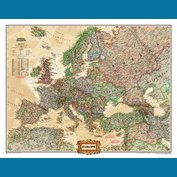 Evropa National Geographic Executive - nástěnná mapa 117 x 92 cm, lamino + 2 lišty
