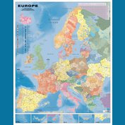 Evropa spediční obří - nástěnná mapa 135 x 180 cm, lamino + 2 lišty