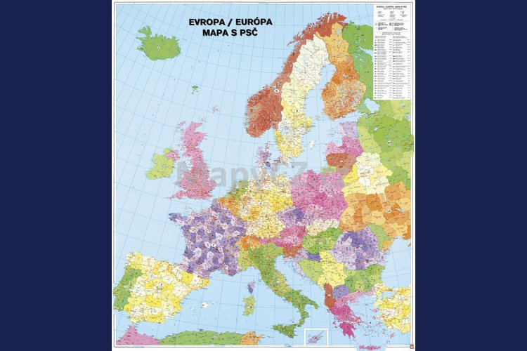 Evropa spediční - nástěnná mapa 96 x 112 cm, lamino + černý hliníkový rám
