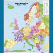 Evropa spediční - nástěnná mapa 96 x 112 cm, lamino + stříbrný hliníkový rám