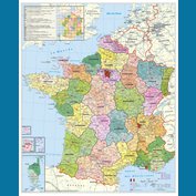Francie spediční - nástěnná mapa 96 x 120 cm, lamino + lišty