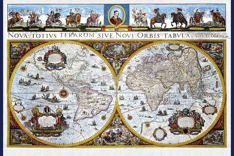 Historický svět - nástěnná mapa 160 x 110 cm, lamino + dřevěný rám