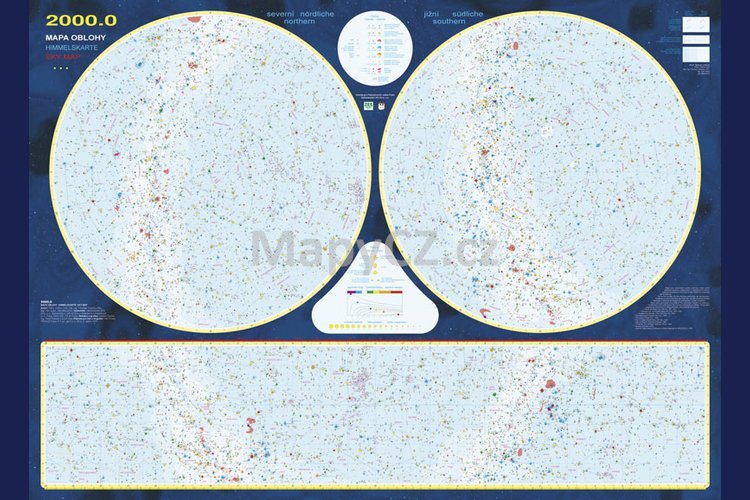 Hvězdná obloha - nástěnná mapa 113 x 83 cm, lamino + lišty