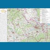 Moravskoslezský kraj - nástěnná mapa 130 x 100 cm, lamino + stříbrný hliníkový rám