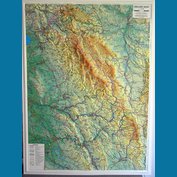 Orlické hory - plastická mapa 75 x 100 cm v dřevěném rámu