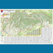 Slovenská republika silniční - nástěnná mapa 135 x 90 cm, lamino + stříbrný hliníkový rám