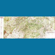 Slovenská republika velká - nástěnná mapa 210 x 90 cm, lamino + stříbrný hliníkový rám