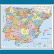 Španělsko a Portugalsko spediční - nástěnná mapa 110 x 90 cm, lamino + stříbrný hliníkový rám