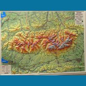 Tatry - plastická mapa 100 x 75 cm v dřevěném rámu