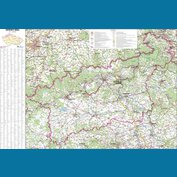 Ústecký kraj - nástěnná mapa 150 x 95 cm, lamino + stříbrný hliníkový rám