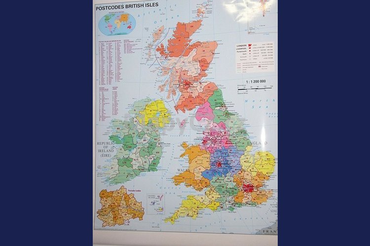 Velká Británie spediční - nástěnná mapa 100 x 140 cm, lamino + stříbrný hliníkový rám