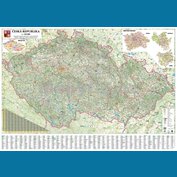 Česká republika silniční - nástěnná mapa 135 x 90 cm, lamino + černý hliníkový rám