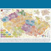 Česká republika administrativní - nástěnná mapa 135 x 90 cm, lamino + 2 lišty