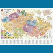 Česká republika administrativní obří - nástěnná mapa 200 x 140 cm, lamino + 2 lišty