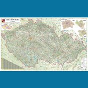 Česká republika silniční obří - magnetická nástěnná mapa 200 x 120 cm ve stříbrném hliníkovém rámu