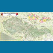Česká a Slovenská rep. silniční obří - magnetická mapa 200 x 120 cm ve stříbrném hliníkovém rámu