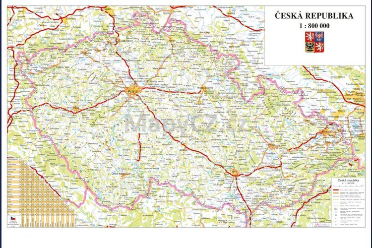 Česká republika silniční - stolní mapa 65 x 40 cm
