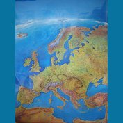 Evropa panoramatická - nástěnná mapa 105 x 150 cm, lamino + stříbrný hliníkový rám