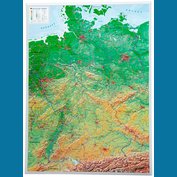 Německo - plastická mapa 60 x 80 cm v dřevěném rámu