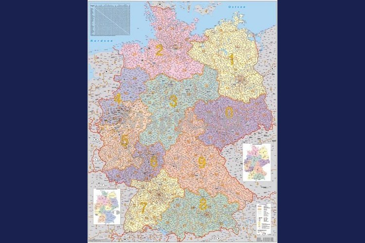 Německo spediční - nástěnná mapa 100 x 140 cm, lamino + černý hliníkový rám
