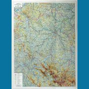 Plzeňský kraj - plastická mapa 75 x 100 cm v dřevěném rámu