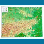 Rakousko - plastická mapa 80 x 60 cm v dřevěném rámu