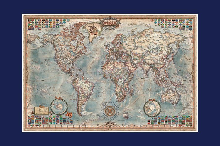 Svět RAY WORLD Executive - nástěnná mapa 136 x 92 cm