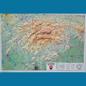 Slovensko - plastická mapa 103 x 73 cm v dřevěném rámu