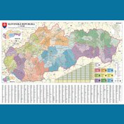 Slovenská republika administrativní - nástěnná mapa 135 x 90 cm, lamino + stříbrný rám
